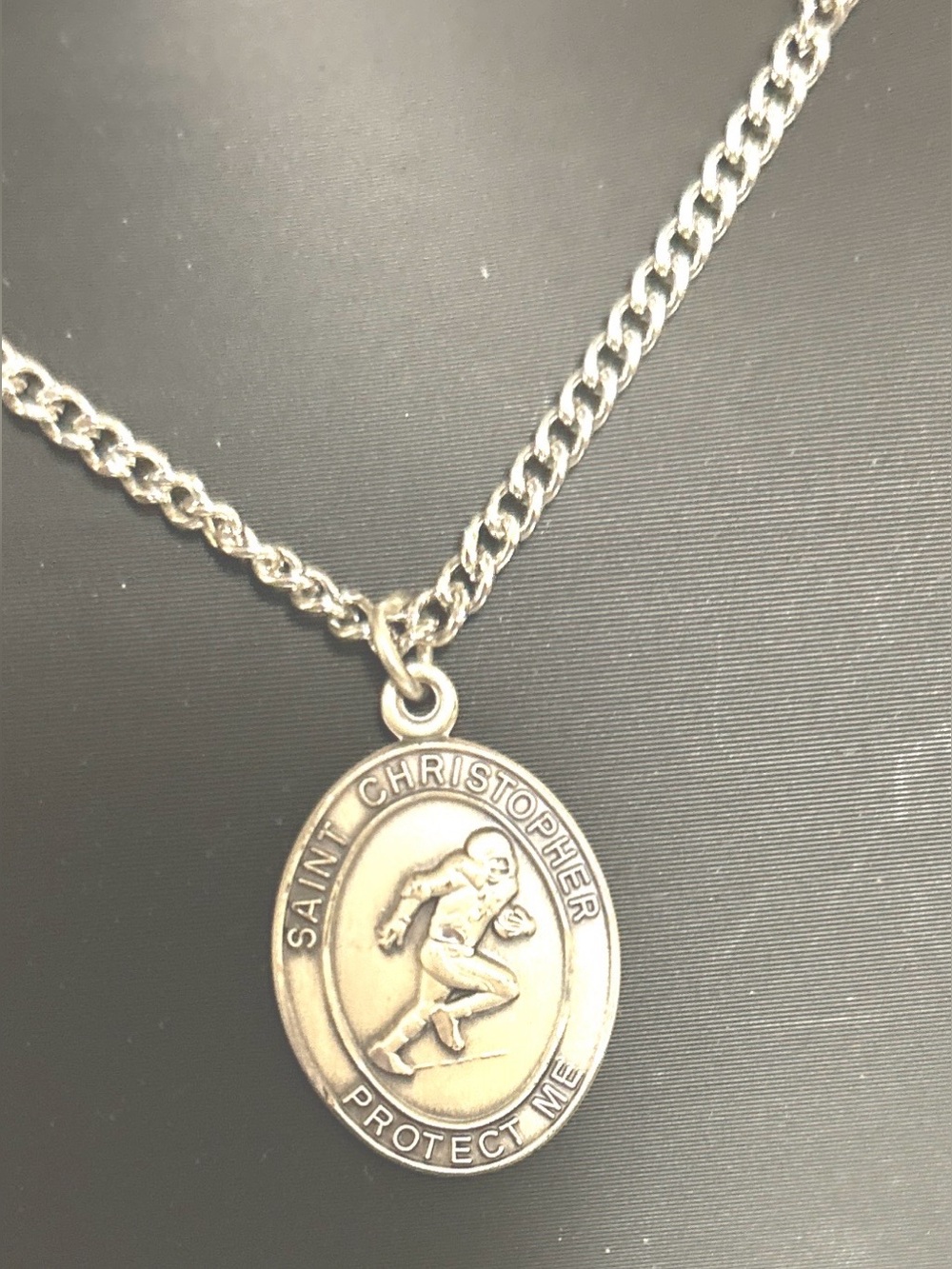✝️Saint Christopher Silver-Tone Medal Necklace - For Football Player